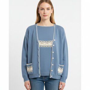 Vintage Liz Claiborne 2-Piece Sweater Set – Wool Blend Cardigan + Knit Tank